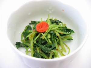 みつばの辛子明太子和え写真